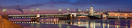 Панорамная фотосъемка. Дворцовый мост. Нажмите для увеличения.